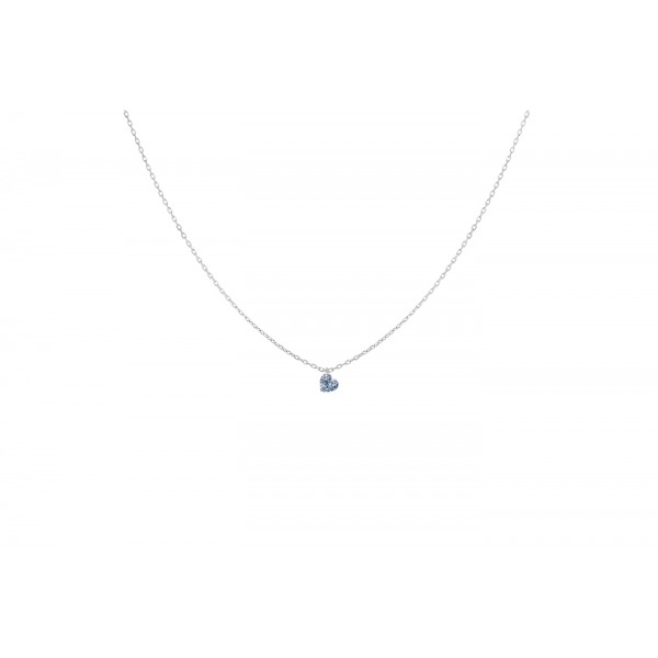 Collier La Brune & La Blonde 360° Diamant Cœur 0.30 carat or blanc