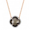 Collier Morganne Bello Victoria Diamants Quartz Fume + Diamants Or Rose