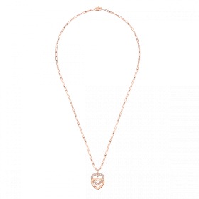 Collier Dinh Van Double Coeurs R15 Or Rose & Diamants