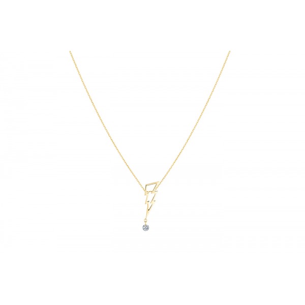 Collier La Brune & La Blonde POP Coup de foudre Diamant 0.12 carat or jaune