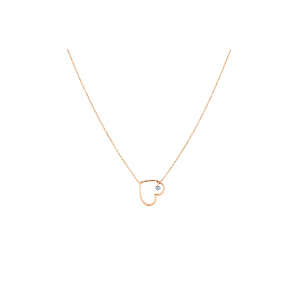 Collier La Brune & La Blonde POP En plein cœur Diamant 0.07 carat or jaune