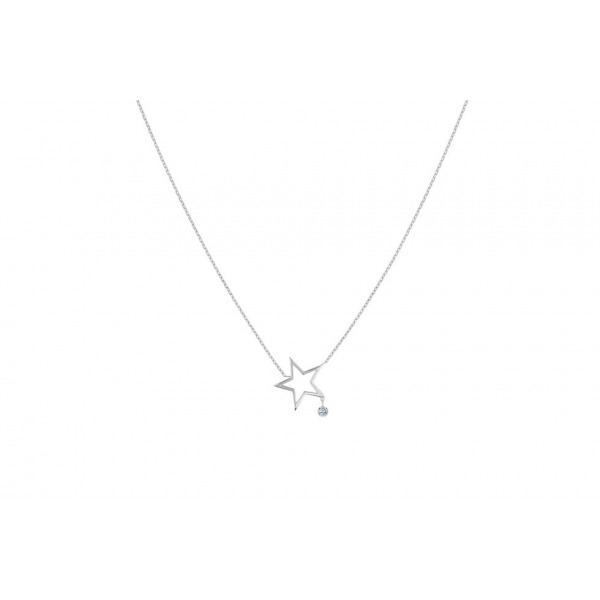 Collier La Brune & La Blonde POP Mon étoile Diamant 0.07 carat or blanc