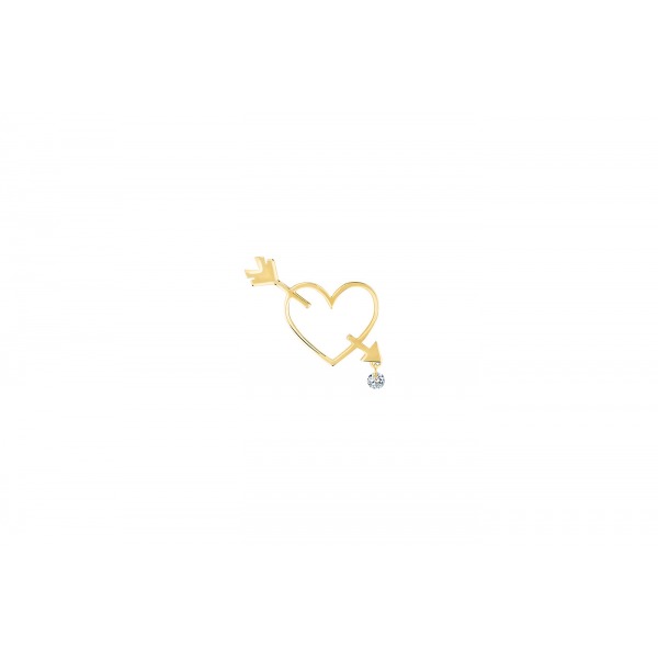 Pin's La Brune & La Blonde POP En plein cœur Diamant 0.05 carat or jaune