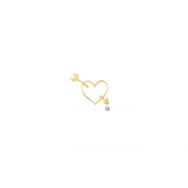 Pin's La Brune & La Blonde POP En plein cœur Diamant 0.05 carat or jaune