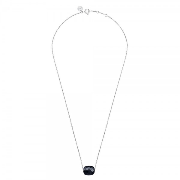 Collier Morganne Bello Friandise Coussin Chaîne Or Blanc Onyx