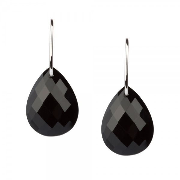 Boucles d'Oreilles MORGANNE BELLO onyx en or blanc Friandise