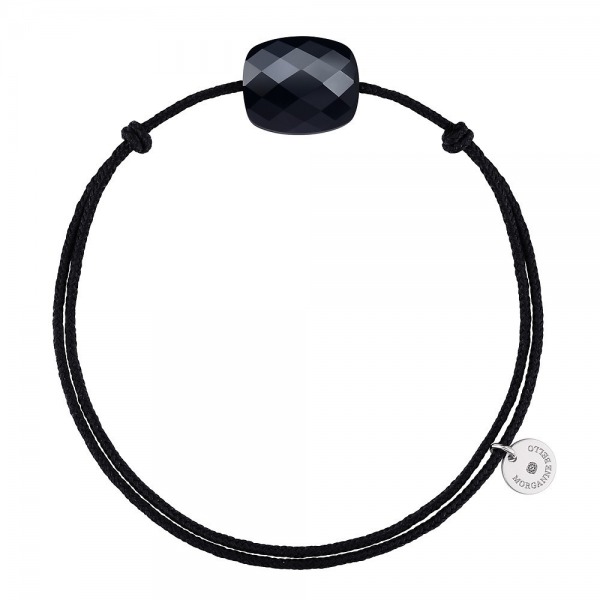 Bracelet Morganne Bello Friandise Coussin Cordon Noir Onyx