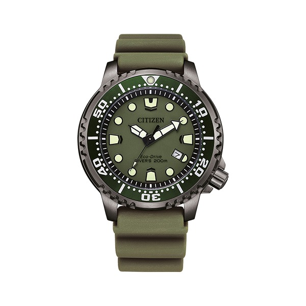 Montre CITIZEN Diver's cadran vert bracelet caoutchouc