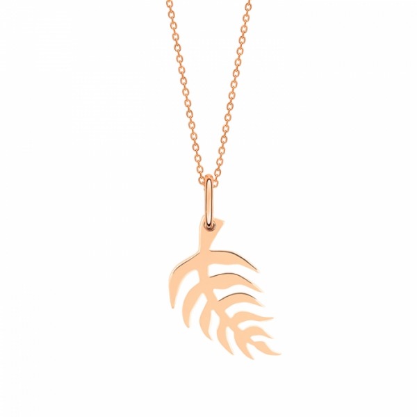 Collier Ginette NY Mini Palms On Chain Or Rose