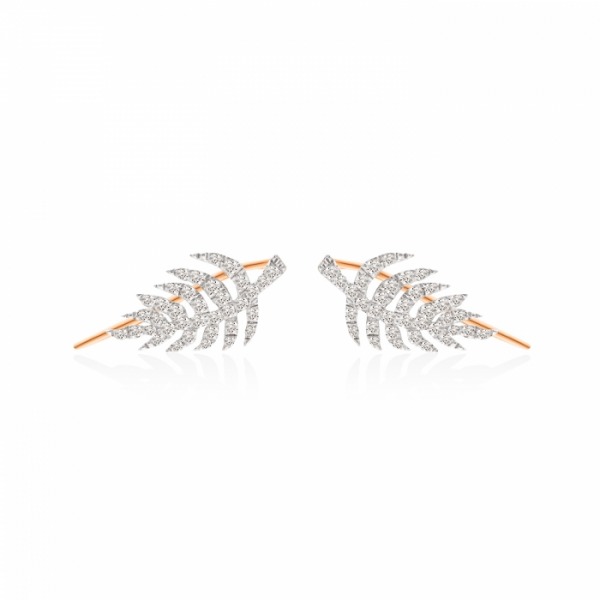 Boucles d'Oreille Ginette NY Diamond Palms Studs