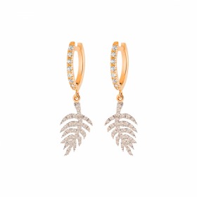 Boucles d'Oreille Ginette NY Diamond Palms Hoops