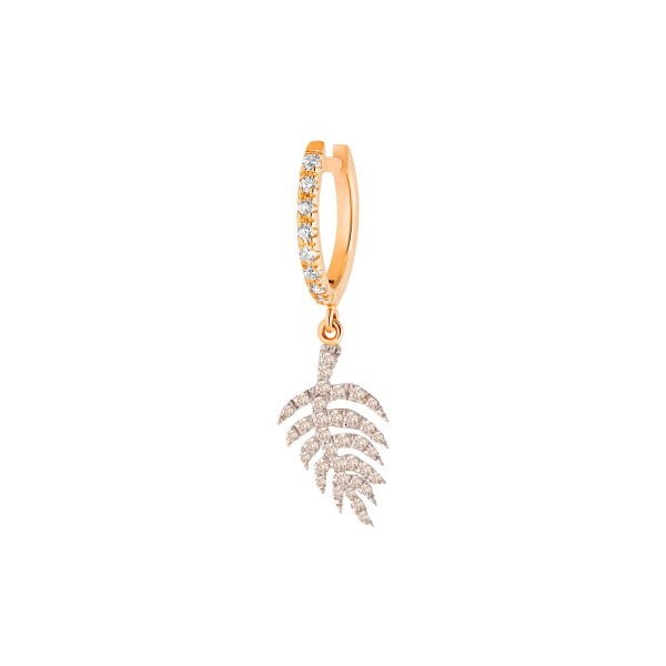 Boucle d'Oreille Ginette NY Solo Diamond Palms Hoop