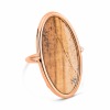 Bague Ginette NY Ellipse Picture Jasper Ring Or Rose