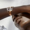 Bracelet Ginette NY Palms Open Cuff Or Rose
