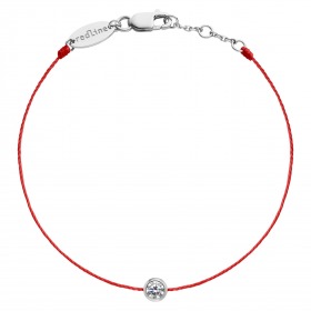 Bracelet Redline Pure 1 Diamant 0.10ct Or Blanc Fil Rouge