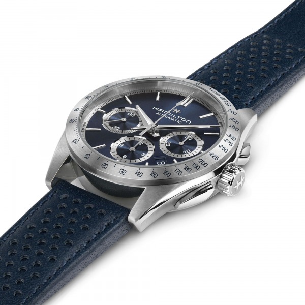 Montre Hamilton Jazzmaster Performer Auto Chrono 42mm Cadran bleu