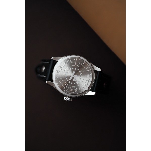 Montre Hanhart PIONEER Preventor9 Automatique Bracelet Cuir Noir