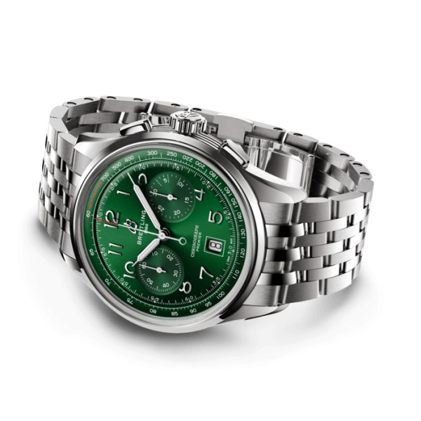 Montre Breitling Premier B01 Chronographe 42 Cadran Vert Bracelet Acier