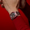 MONTRE HOMME TUDOR BLACK BAY 41 MM LUNETTE ROUGE BRACELET EN ACIER