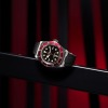 MONTRE HOMME TUDOR BLACK BAY 41 MM LUNETTE ROUGE BRACELET CAOUTCHOUC