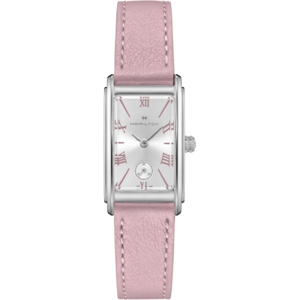 Montre Hamilton American Classic Ardmore Quartz Cadran Argenté Bracelet Cuir Rose