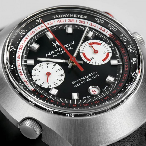 Montre Hamilton American Classic Chrono Matic 50 Auto Cadran Noir Bracelet Cuir Limited
