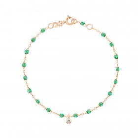 Bracelet gigi CLOZEAU Suprême Or Rose & 1 Diamant 17cm