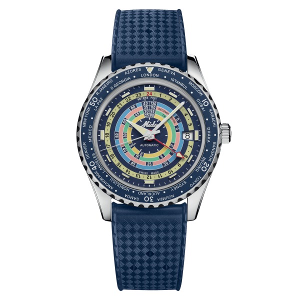 Montre Mido Ocean Star Decompression WorldTimer Cadran Bleu