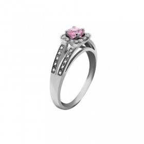 Bague Occasion Chance Of Love Or Blanc, Diamants et Saphir rose
