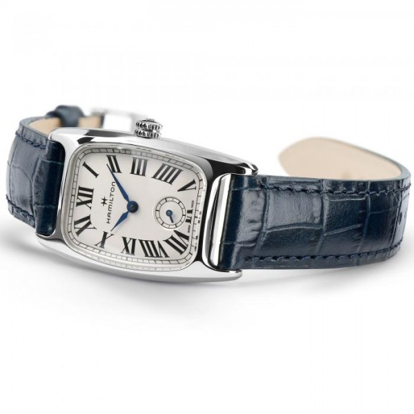 Montre Hamilton American Classic Boulton Small Second Quartz Cadran Blanc Bracelet Cuir