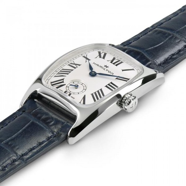 Montre Hamilton American Classic Boulton Small Second Quartz Cadran Blanc Bracelet Cuir