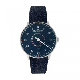 Montre Occasion Meistersinger Neo 36mm Cadran Bleu Bracelet Cuir