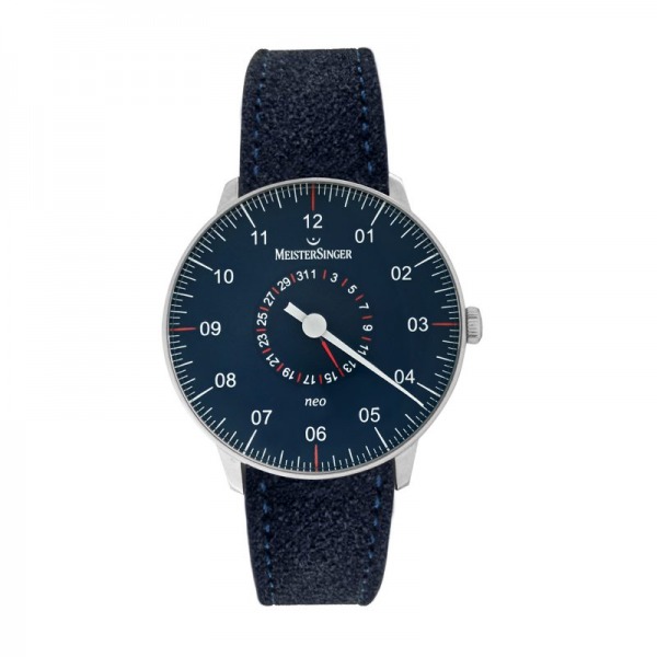 Montre Occasion Meistersinger Neo 36mm Cadran Bleu Bracelet Cuir