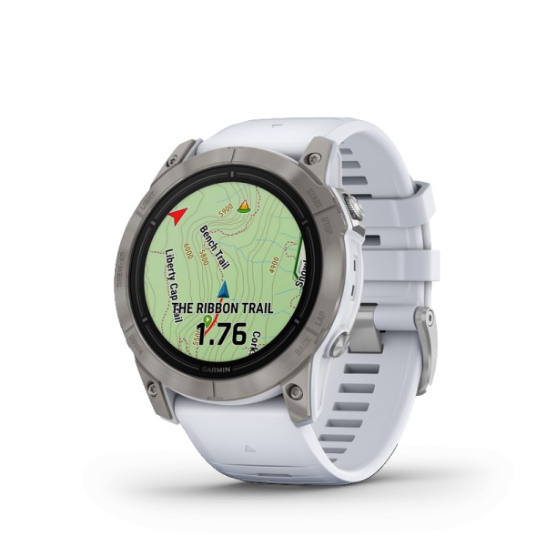 Montre Garmin Epix (Gen 2 Pro) 51mm Sapphire Titane Whitestone Bracelet Blanc