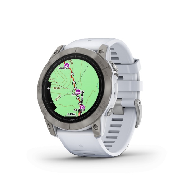 Montre Garmin Epix (Gen 2 Pro) 51mm Sapphire Titane Whitestone Bracelet Blanc