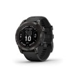 Montre Garmin Fenix 7 Pro Sapphire Solar Edition Carbone Gris DLC Titane Bracelet Noir