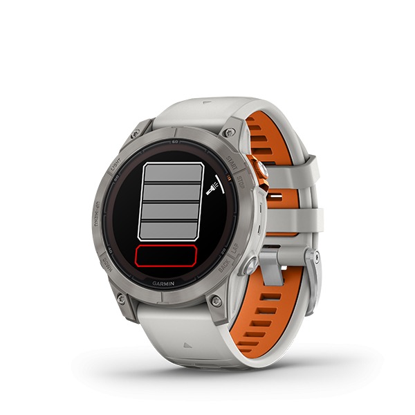 Montre Garmin Fenix 7 Pro Sapphire Solar Gris Bracelet Orange