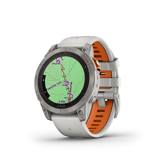 Montre Garmin Fenix 7 Pro Sapphire Solar Gris Bracelet Orange