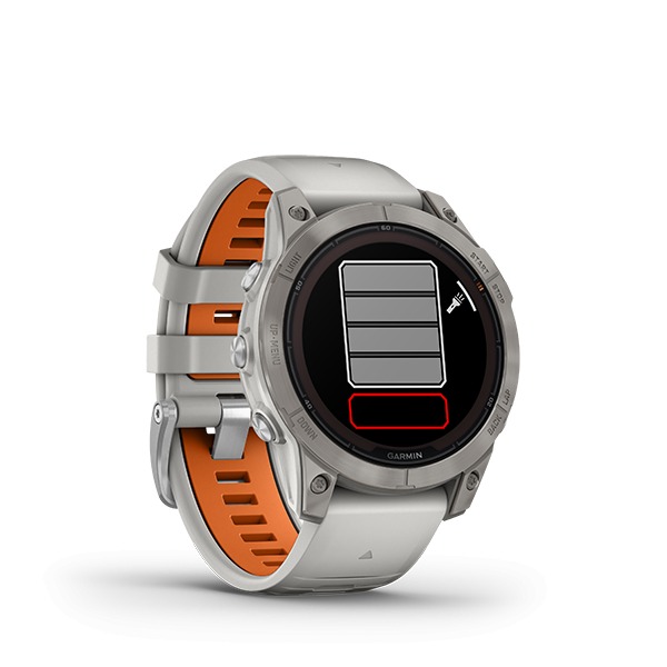 Montre Garmin Fenix 7 Pro Sapphire Solar Gris Bracelet Orange