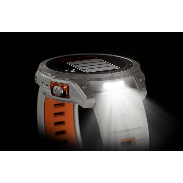 Montre Garmin Fenix 7 Pro Sapphire Solar Gris Bracelet Orange