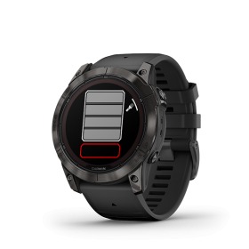 Montre Garmin Fenix 7x Pro Sapphire Solar Carbon Grey Titane Bracelet Noir