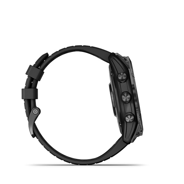 Montre Garmin Fenix 7x Pro Sapphire Solar Carbon Grey Titane Bracelet Noir