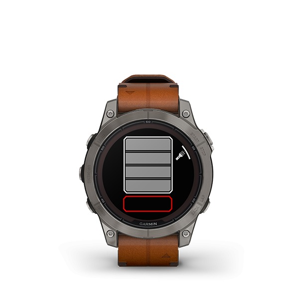 Montre Garmin Fenix 7 Pro Sapphire Solar Titane Bracelet Cuir Marron