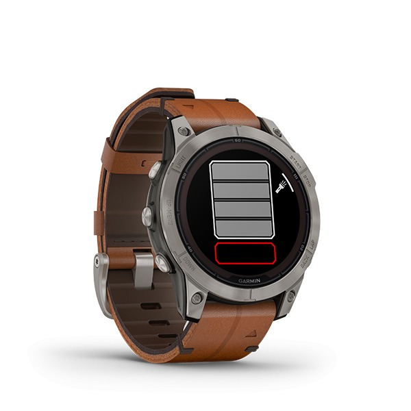 Montre Garmin Fenix 7 Pro Sapphire Solar Titane Bracelet Cuir Marron