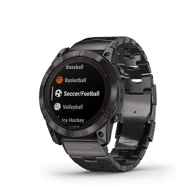 Montre Garmin Fenix 7x Pro Sapphire Solar Carbone Gris Titane Bracelet Metal