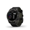 Montre Garmin Epix™ (Gen 2 Pro) 47mm Sapphire Carbon Gray DLC Titane Bracelet Cuir+Silicone Noir