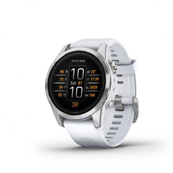 Montre Garmin Epix™ (Gen 2 Pro) 42mm Standart Edition Gray Bracelet Blanc