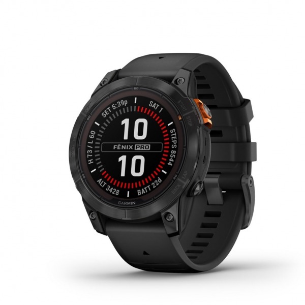 Montre Garmin Fenix 7 Pro Solar Edition Gray Bracelet Noir