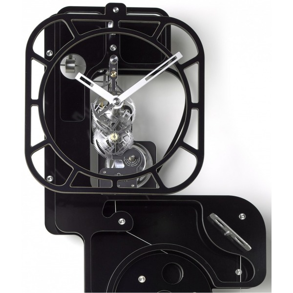 Horloge UTINAM Murale Popup Noire Brillante
