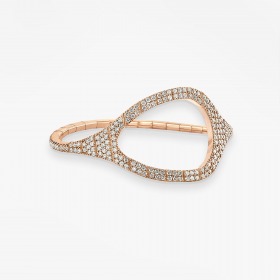 Bracelet Extensible Vanrycke Styloïde Or Rose 18k Pavé Diamants